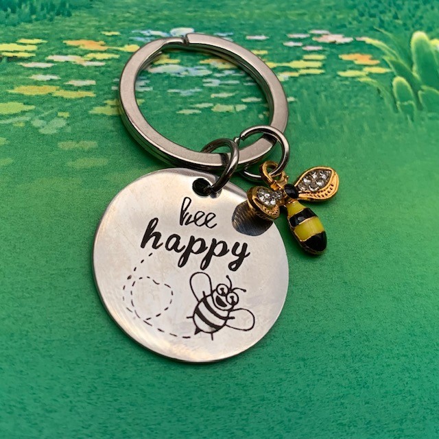 Bee Happy sleutelhanger