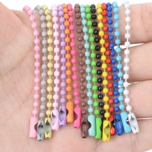 10 sleutelhangers ballchain mix van diverse kleuren